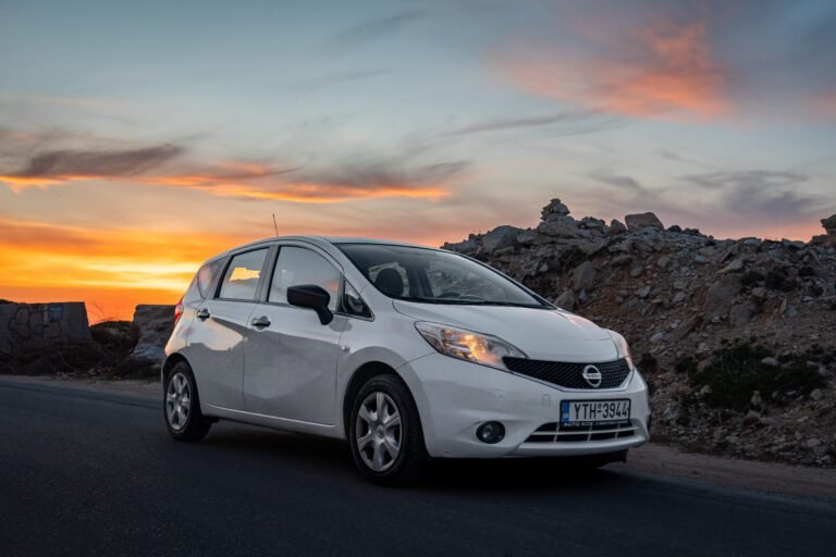 Nissan Note parked at sunset Chania